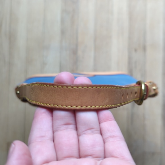 Dooney & Bourke Blue and Tan Canvas Shoulder Bag - Picture 8 of 12